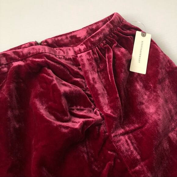 Anthropologie Connie Velvet Mini Skirt Raspberry - Picture 9 of 12